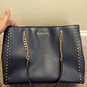 Michael Kors Navy Blue Tote Bag